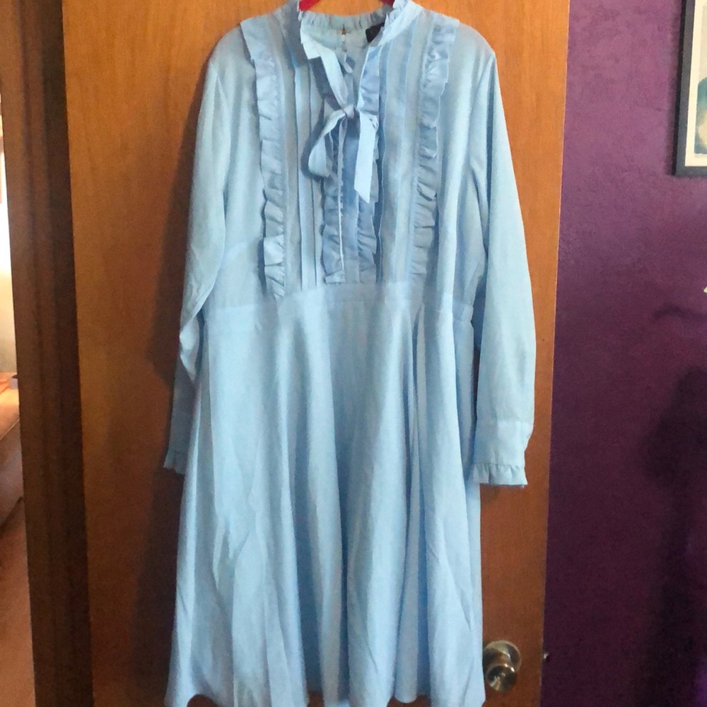 Eloquii ruffle top with neck bow dress